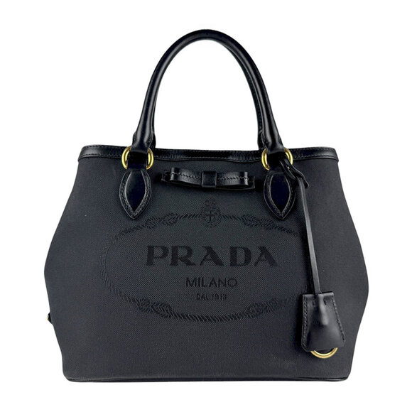 PRADA Black Leather Shoulder Bag